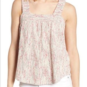 Lucky Brand Textured Square Neck Tank M